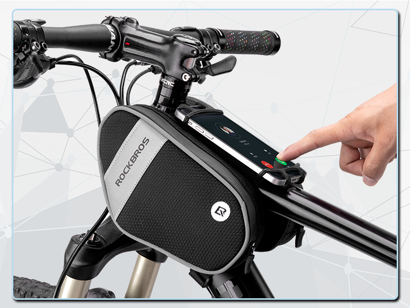 ROCKBROS Fahrrad Rahmentasche mit 360° drehbare Handyhalter 1,5 L BK Details