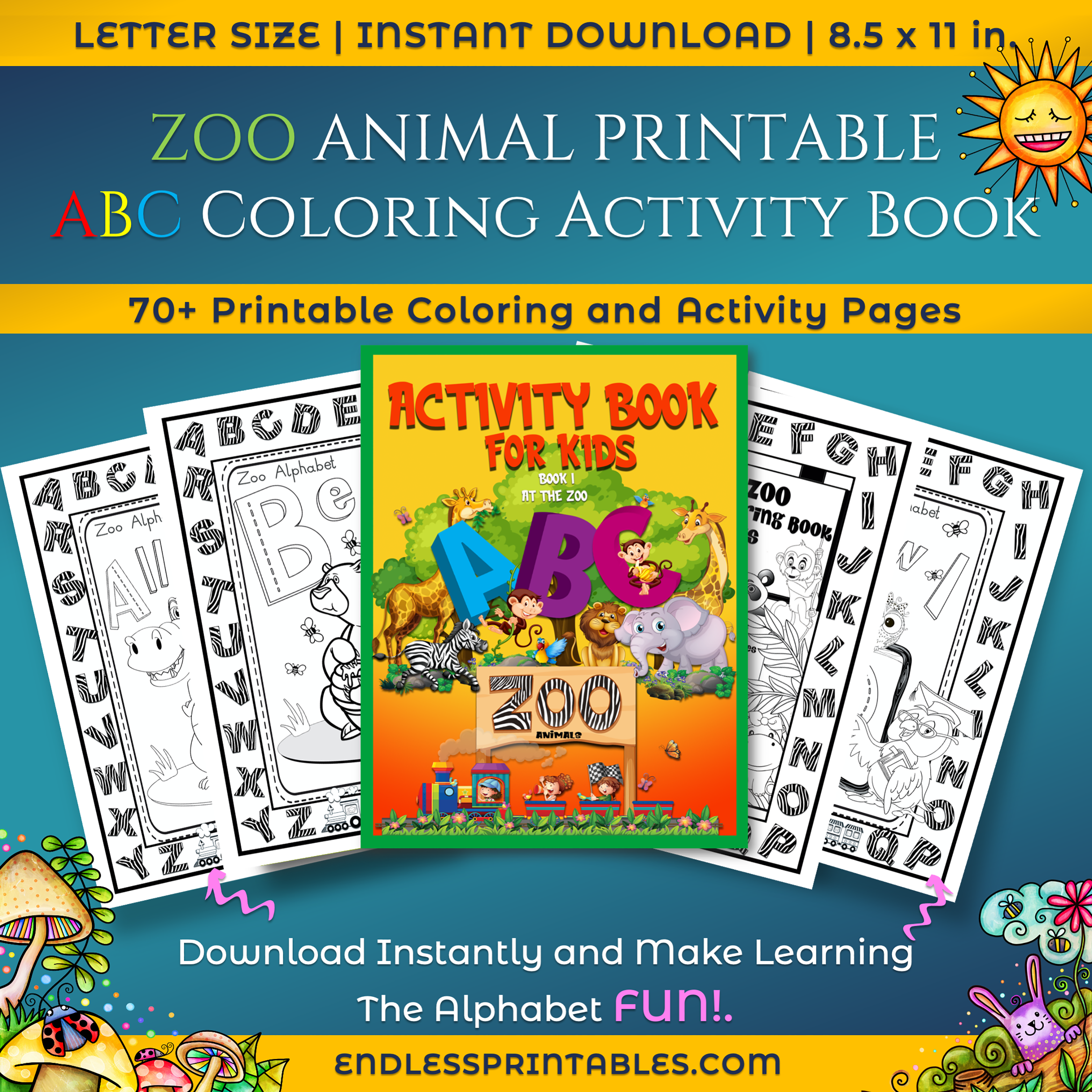 zoo animal coloring pages to print 70 printable abc pages endlessprintables