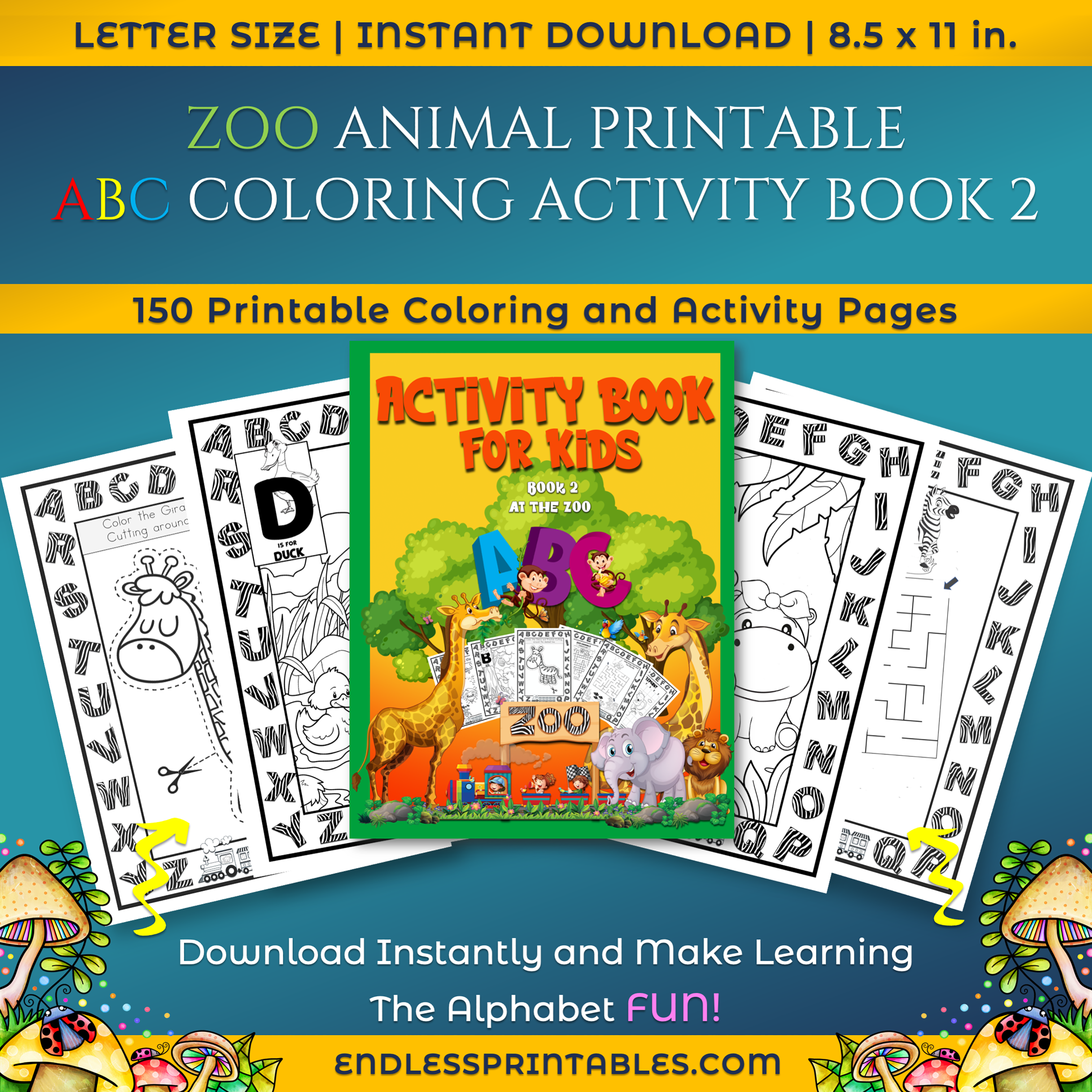 Zoo Animal Coloring Pages Printable Bundle 153 Pages Endlessprintables