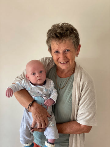 Alison Crumbz Craft knitting teacher with prem grandson Rocky