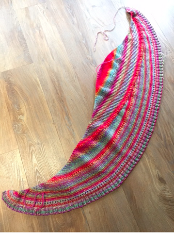 blocking Cleckheaton Crescent Shawl