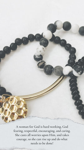 Picture of the For the Bold Black Collection Jewelry pieces. 