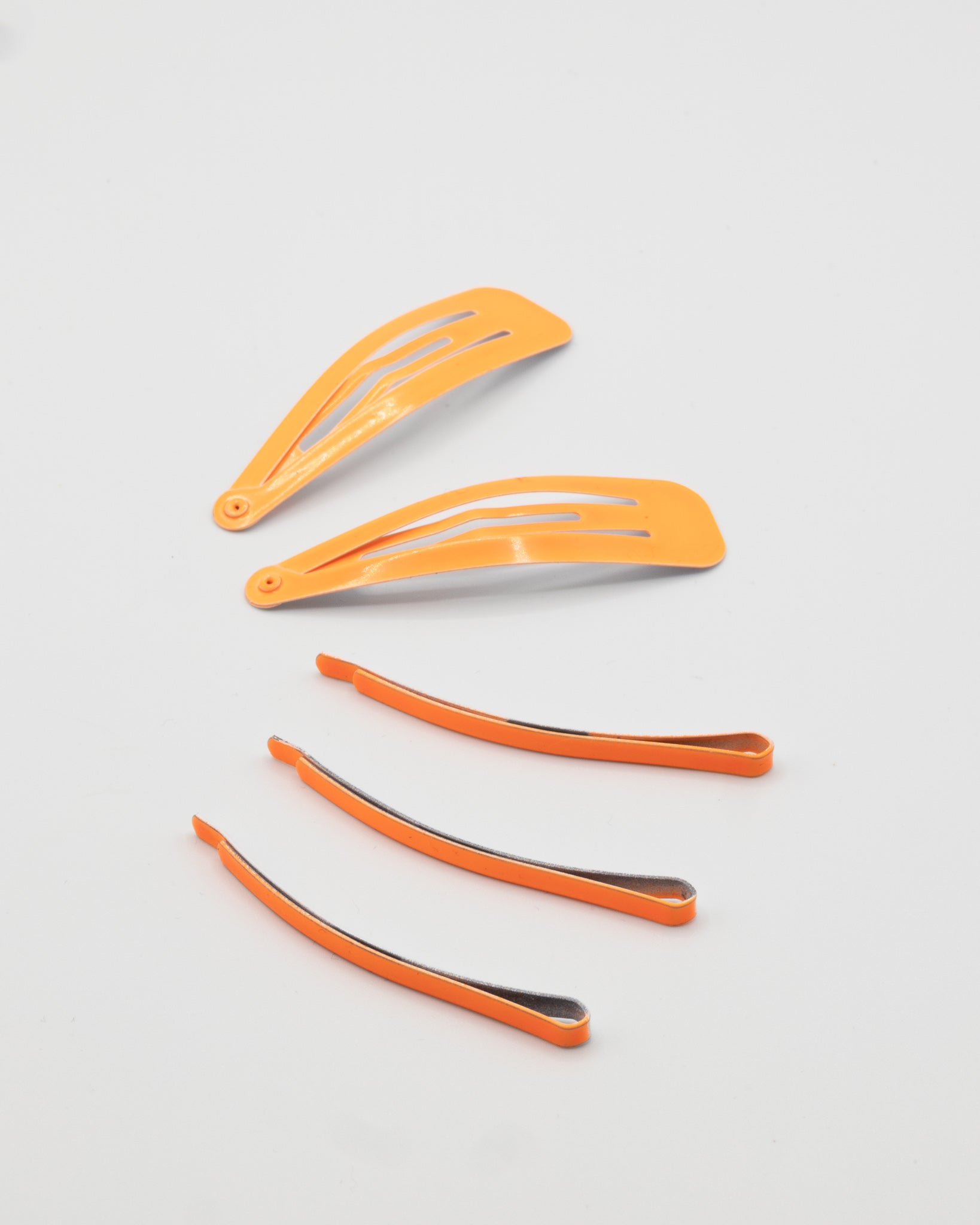Y2K Pack of 5 Hair Snap Clips In Neon Orange