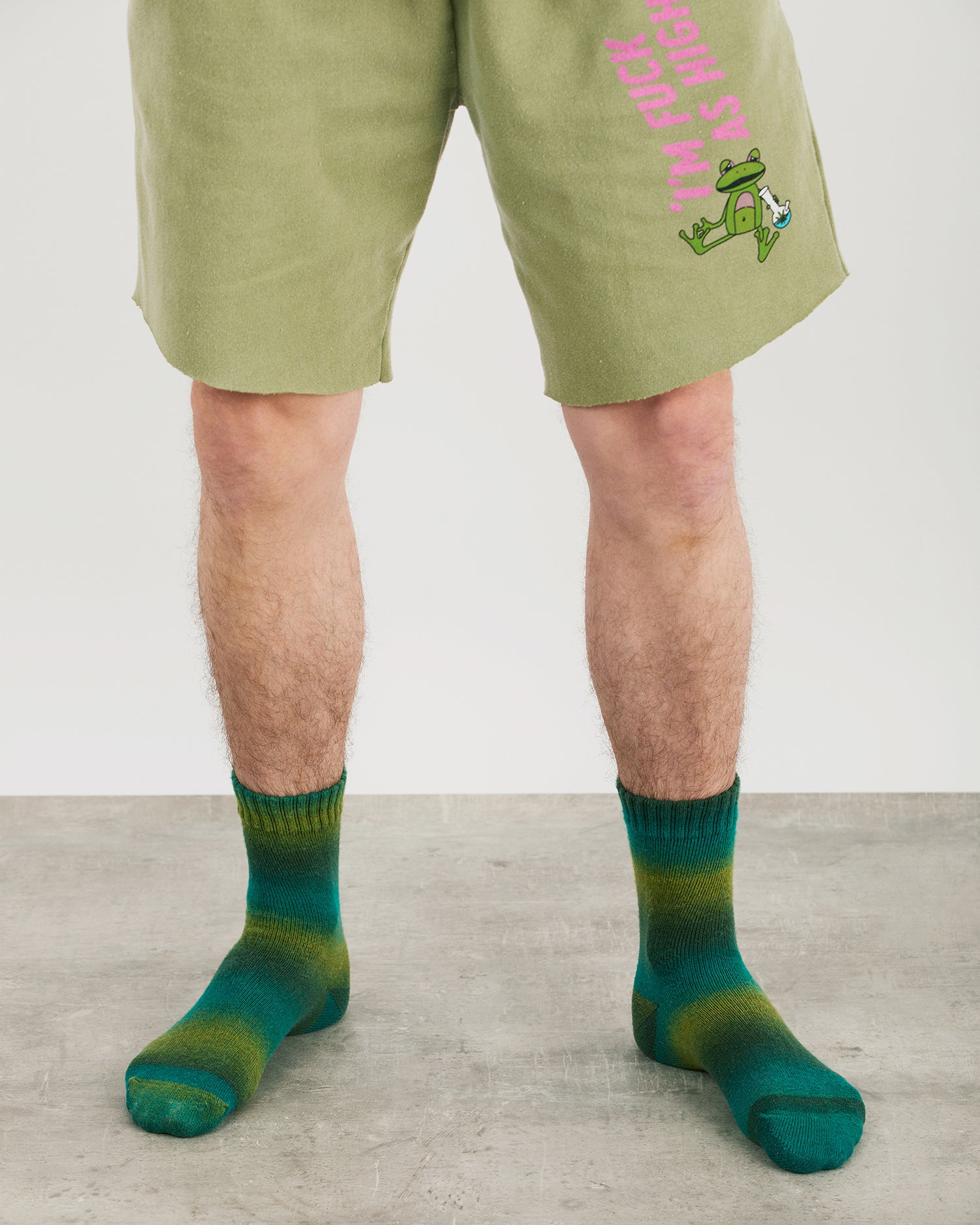 Runtz Foot Fuel Socks With Graphic Pattern In Green Ombre