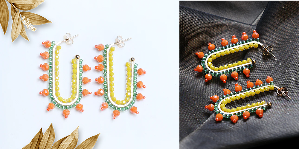 Orange Frame Earrings