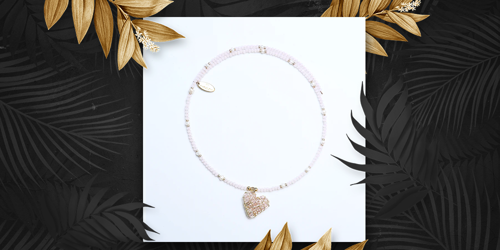 Gioconda Positano Pink Crystals & Mini Freshwater Pearls Memory Necklace for Women