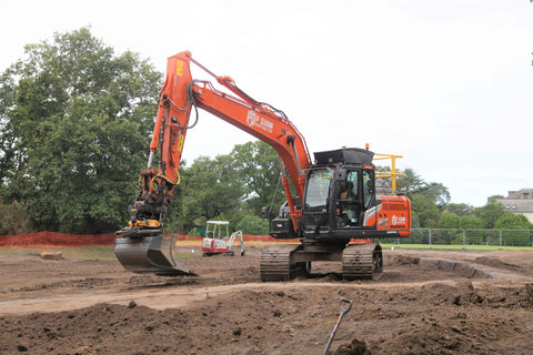 Excavator with Machine Control System fitted