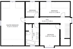 Matterport black and white schematic floor plans