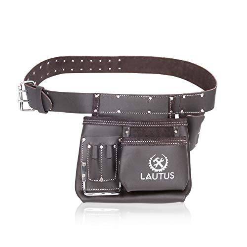 Daisy Tool Belt, PRO-303 Premium Leather Oil Tanned 27 Pockets Heavy Duty  Pouch Organizer for Electrician, Carpenter, Construction and Framer Tools