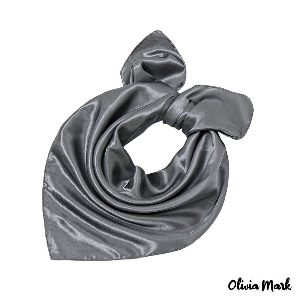Olivia Mark - Classic solid color scarf female silk scarf fashion small square scarf professional neck scarf tie hair band 60cm small square scarf new