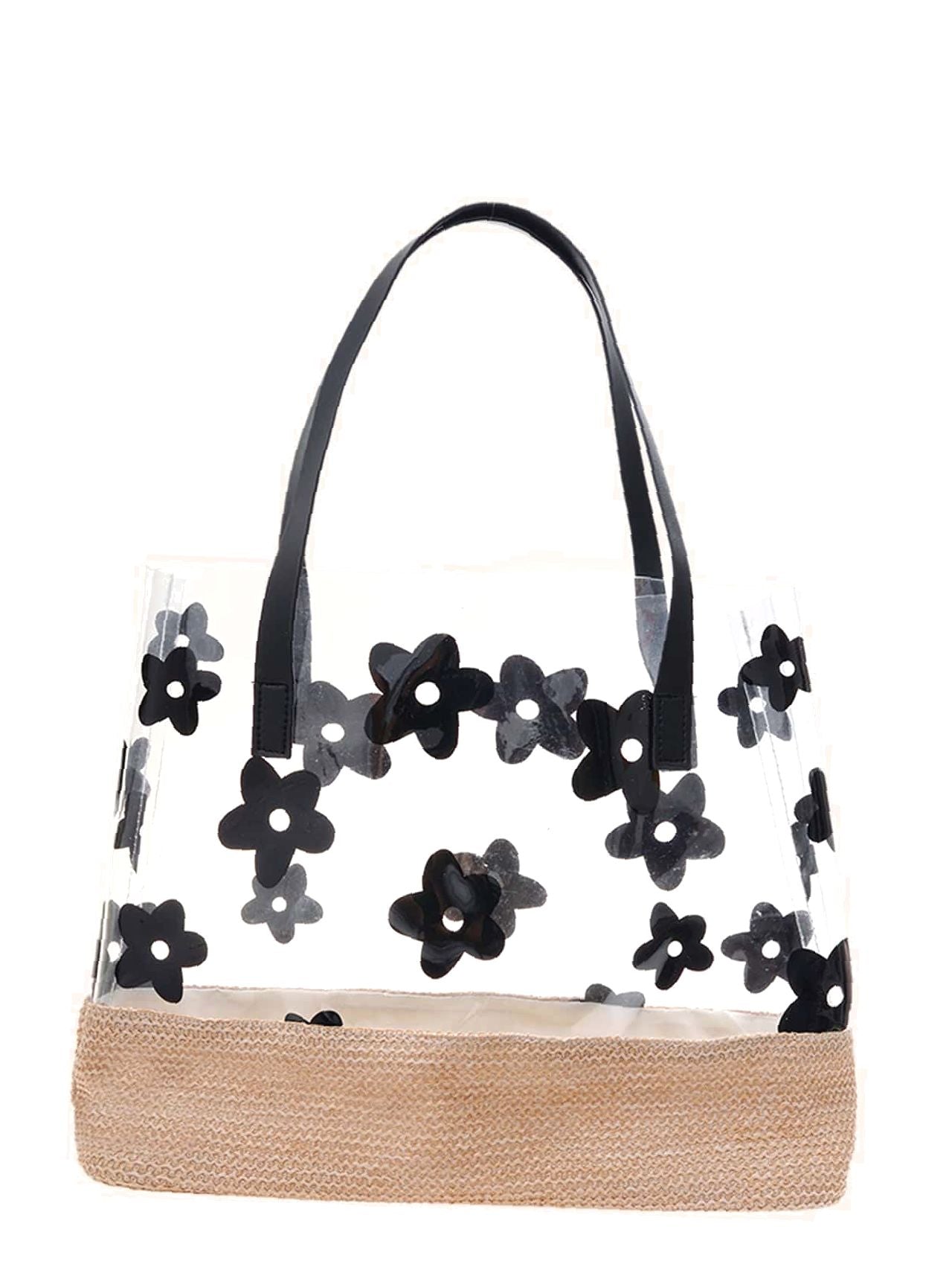 Olivia Mark - Clear Floral Graphic Tote Bag  - Women Tote Bags