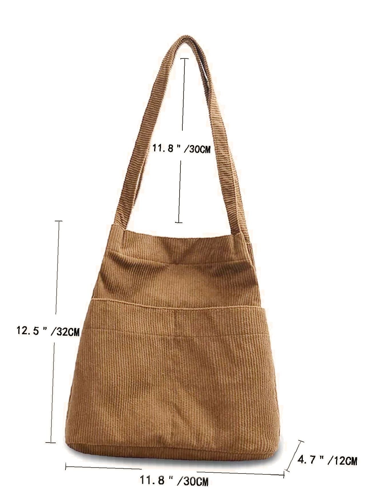 Olivia Mark - Side Pocket Corduroy Tote Bag  - Women Tote Bags
