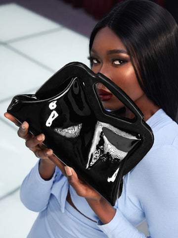 Olivia Mark-Clear Clutch Bag - Women Evening & Clutch