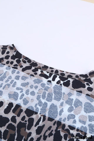 Olivia Mark - Leopard Stripe Long Sleeve Top
