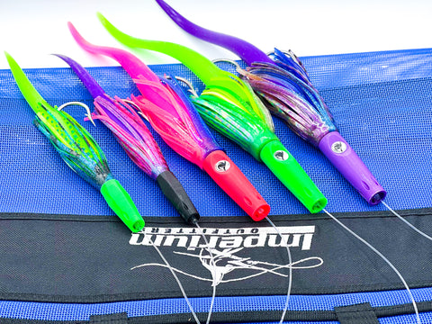  Lobo Lures Heavy Duty Single Southern Tuna Hook Set Cable  Rigged Lures (10/0) : Sports & Outdoors