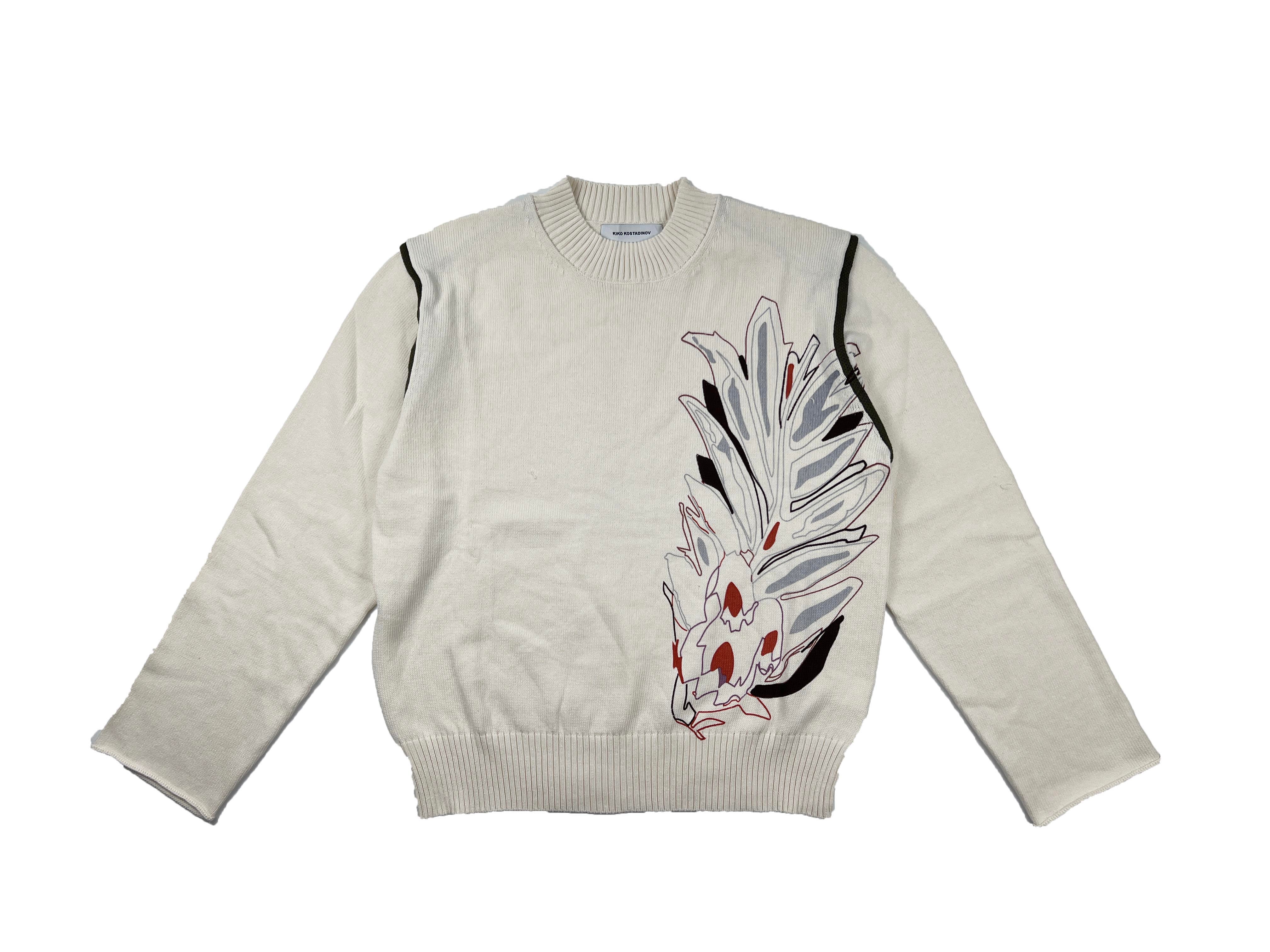 Kiko Kostadinov 22ss new round neck white printed long-sleeved