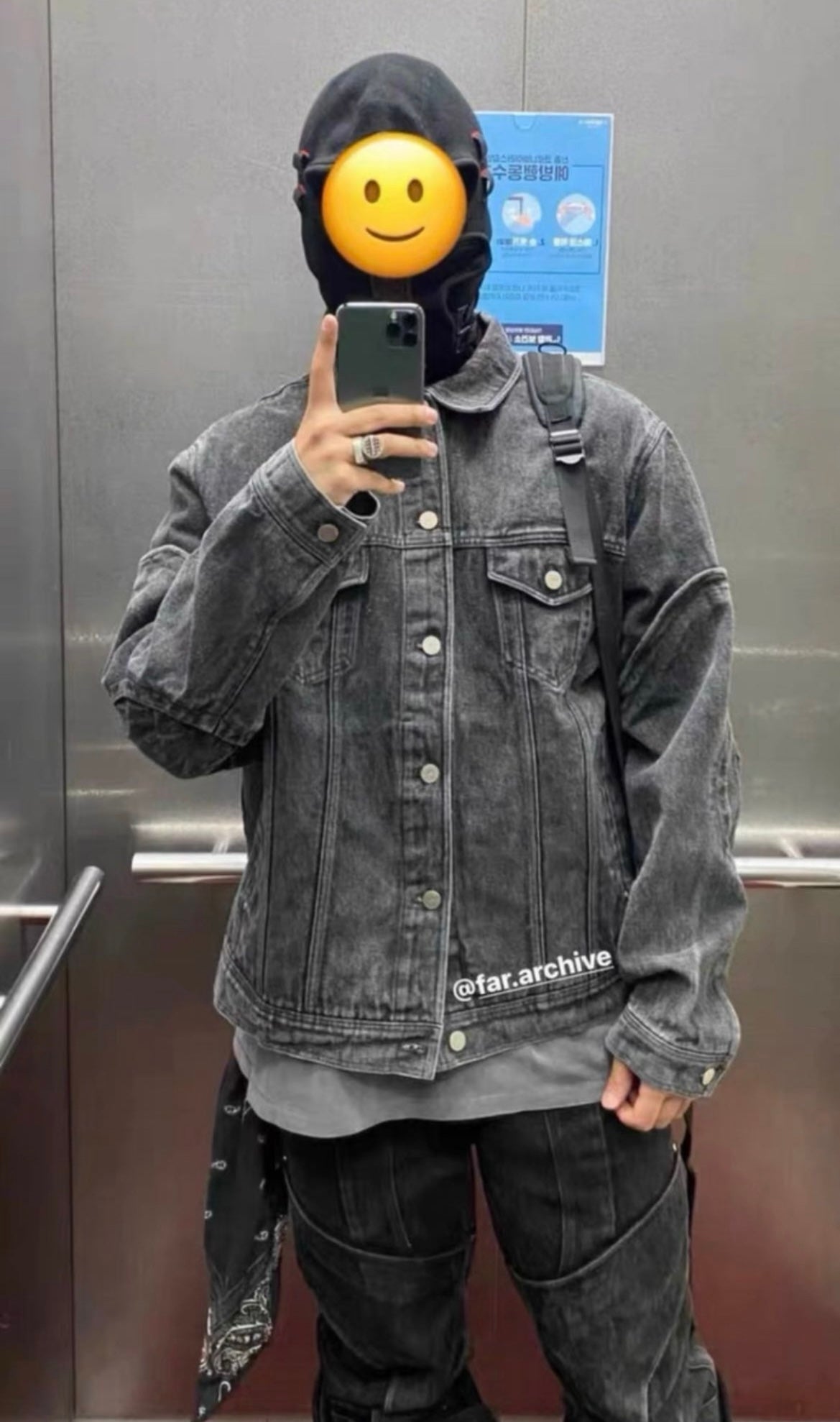 Far.ARCHIVE washed black armor denim denim jacket jacket three