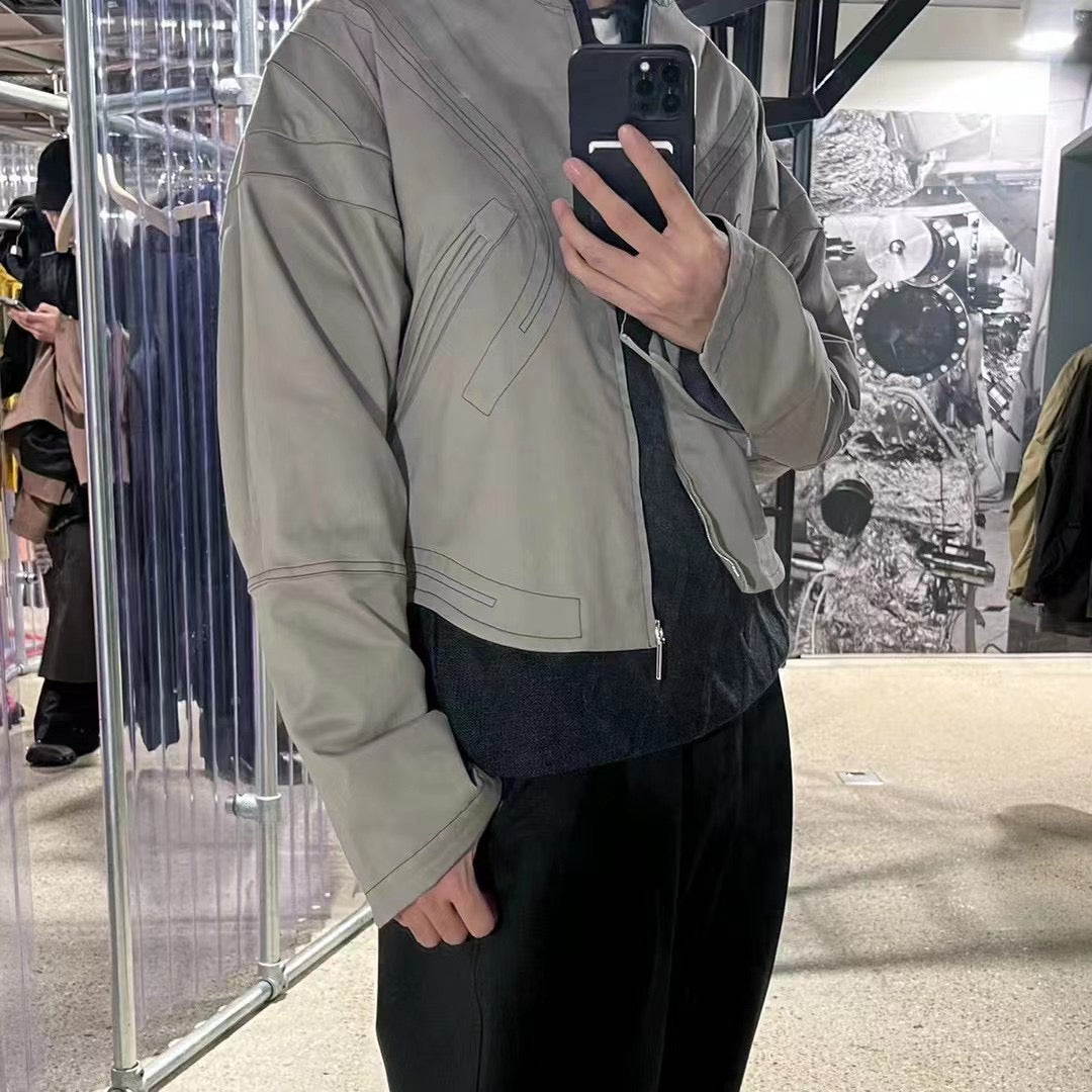 Kiko Kostadinov 22ss Grey Bomber Jacket - ノーカラージャケット