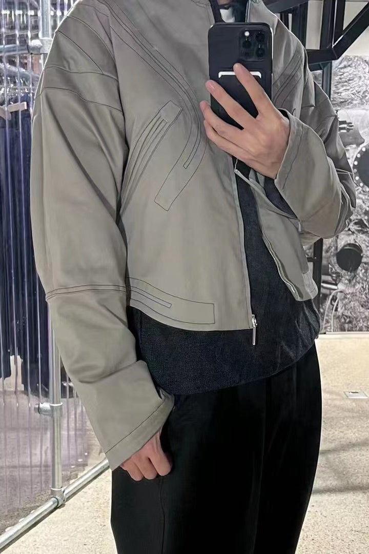 送料無料・名入れ彫刻 Kiko Kostadinov 22ss Grey Bomber Jacket