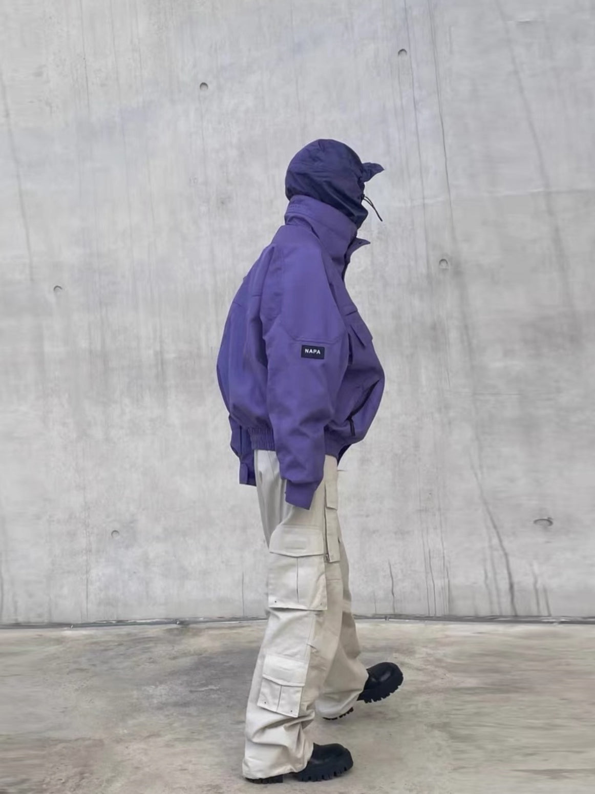 Martine Rose Napa By Purple Hooded Nylon Storm Jacket