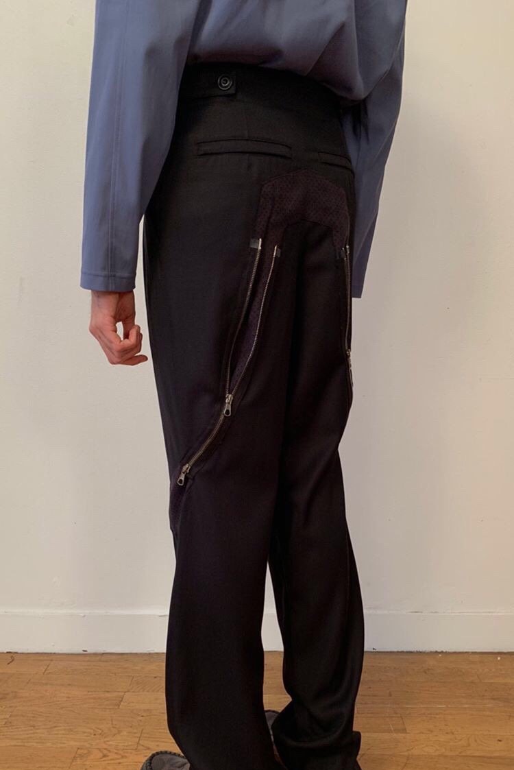 Kiko Kostadinov 20AW double zipper trousers individually cut