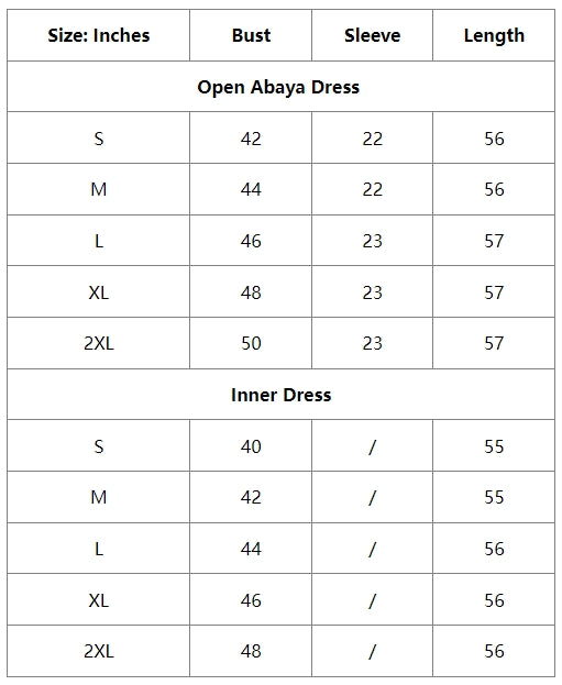 2 Pieces Set Satin Muslim Women Open Abaya Dress Set With Inner Sleeveless Dress