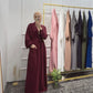 8 Color Options Wrinkle Open Abaya Dress Muslim Women