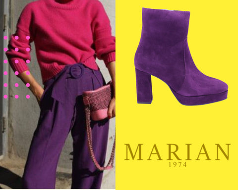 Marian Purple Suede Platform ankle boot