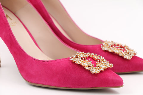 Marian Pink suede highheels