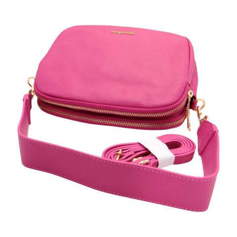 marco moreo pink leather crossbody bag