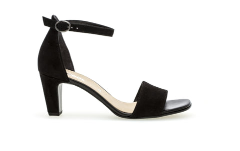 gabor black suede block heel women's sandal