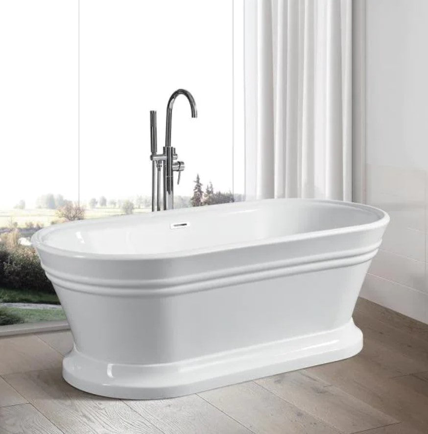 flat bottom freestanding bathtub