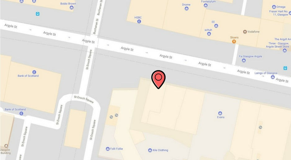 Argyle st map pinpointing shearer candles