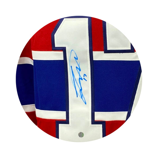 Framed Cole Caufield Montreal Canadiens Autographed Red Adidas Authentic  Jersey