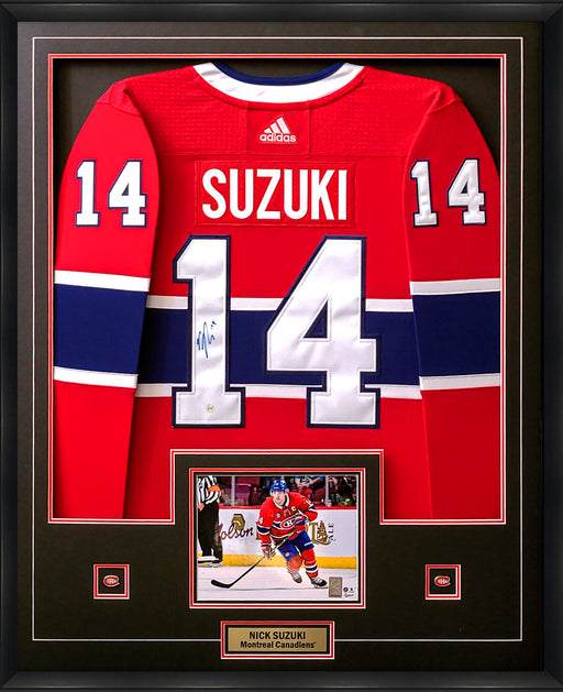 NICK SUZUKI Autographed & Inscribed Red Montreal Canadiens Jersey UDA -  Game Day Legends