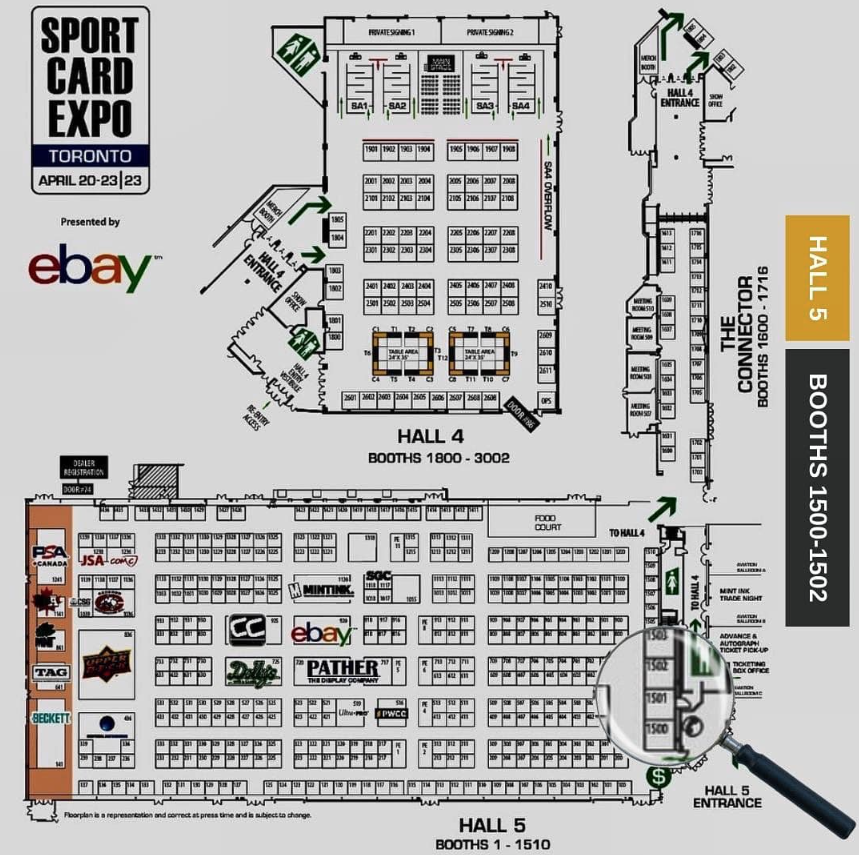 Toronto Sport Card and Memorabilia Expo Floor Plan. Frameworth Sports