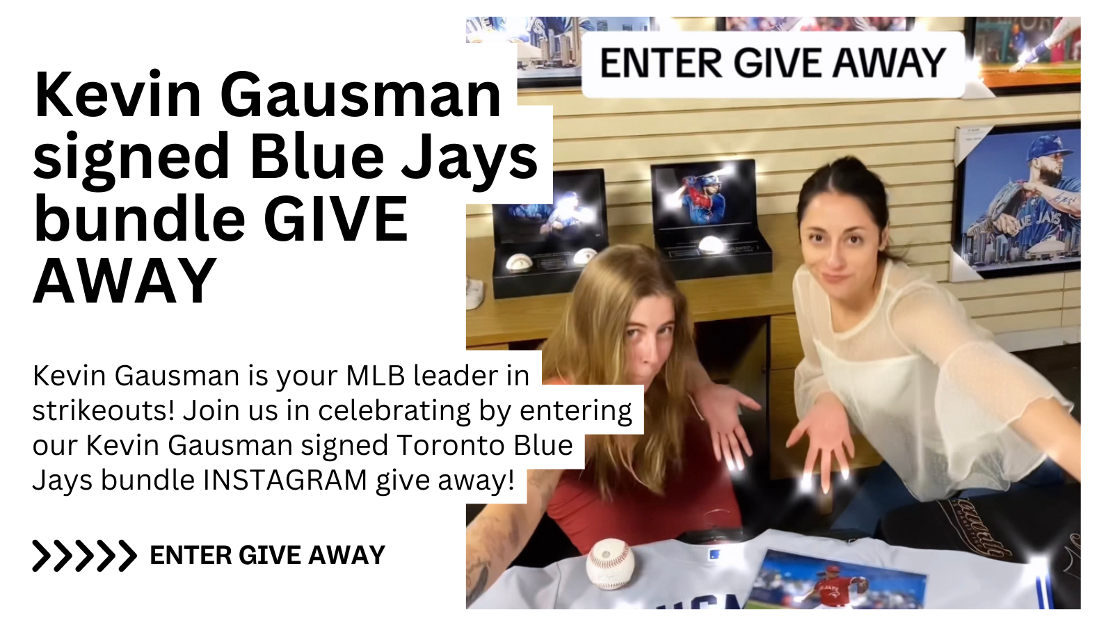 Kevin Gausman signed Toronto Blue Jays bundle Instagram Give Away. Frameworth Sports