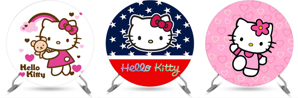 Round Hello Kitty Backdrops - Lofaris