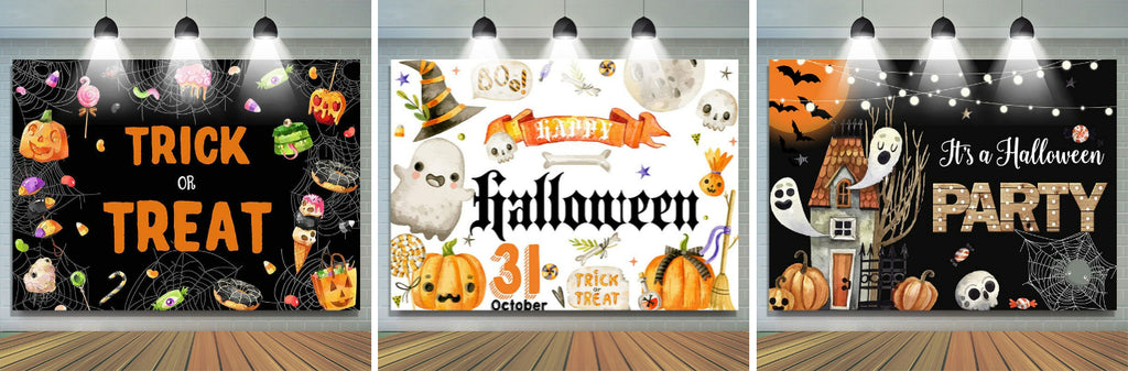 Boo Ghost Pumpkin 31 October Happy Halloween Backdrop - Lofaris