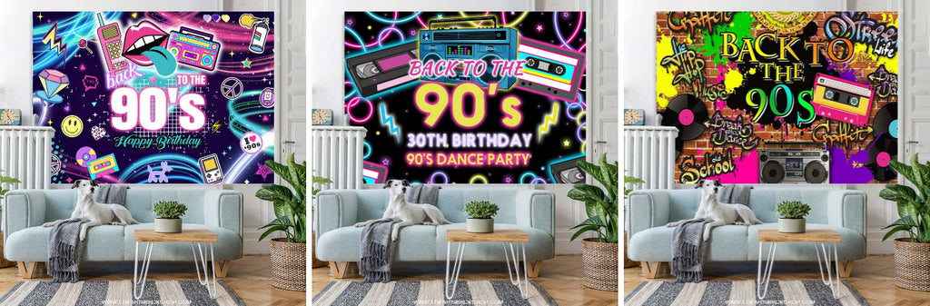 Back To 90S 30Th Birthday 90S Dance Party Backdrop – Lofaris