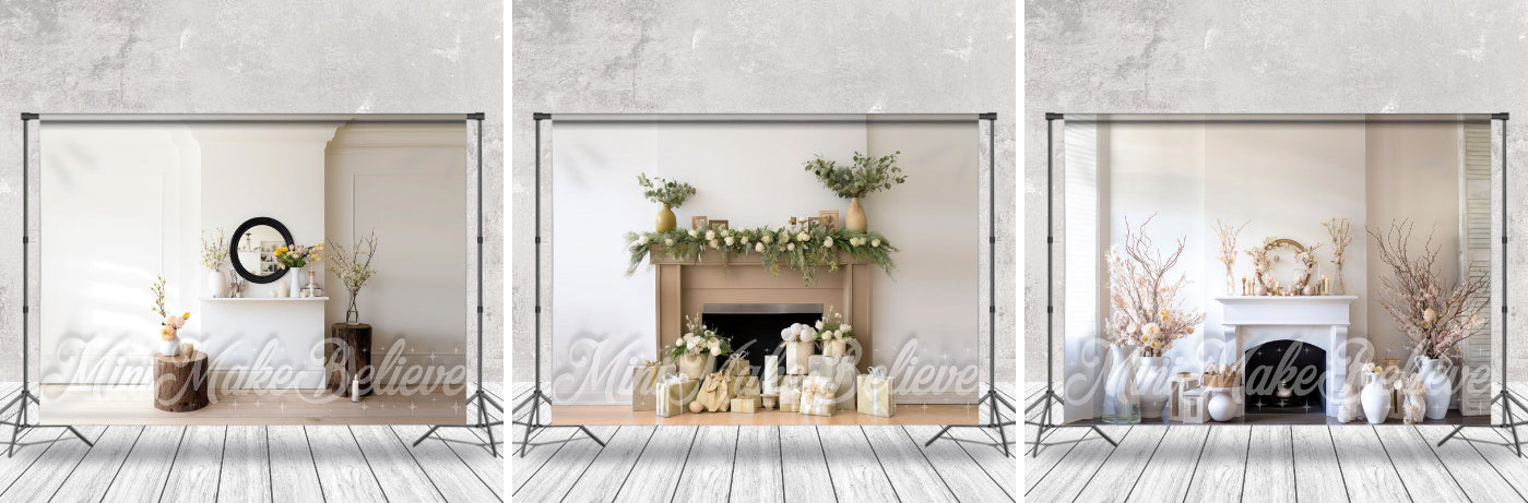 Sunshine Window Wall Floral Fireplace Photo Backdrop - Lofaris