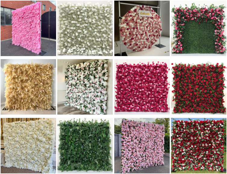 Luxury Fabric Artificial Flower Wall Wedding Party Decor