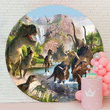 Load image into Gallery viewer, Lofaris Prehistorical World Dinosuars Safari Birthday Backdrop