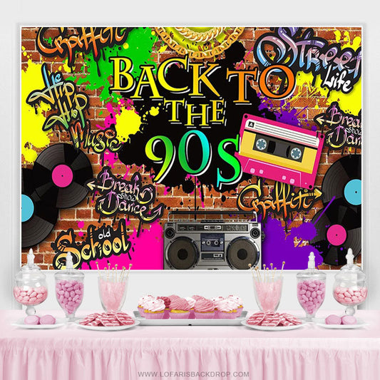 Music Radio Back To 80s Dance Backdrop For Party - Lofaris