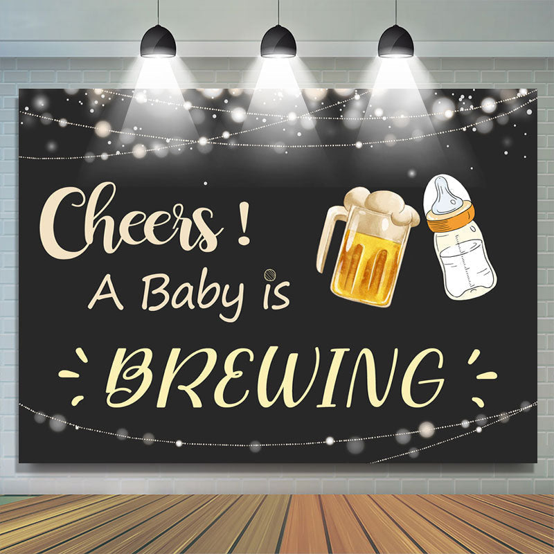 A Baby Is Brewing Beer Cheers Baby Shower Backdrop