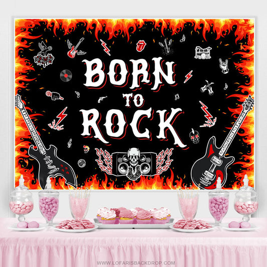 Lofaris Another One Bites The Dust Rock Birthday Backdrop