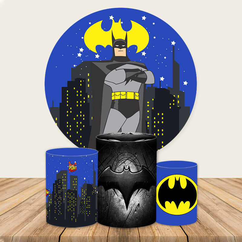 Round Cartoon Theme Batman Night Party Backdrop Kit – Lofaris