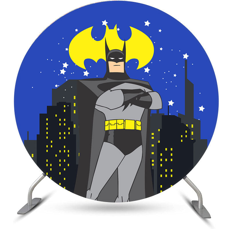 Round Cartoon Theme Batman Night Party Backdrop Kit – Lofaris