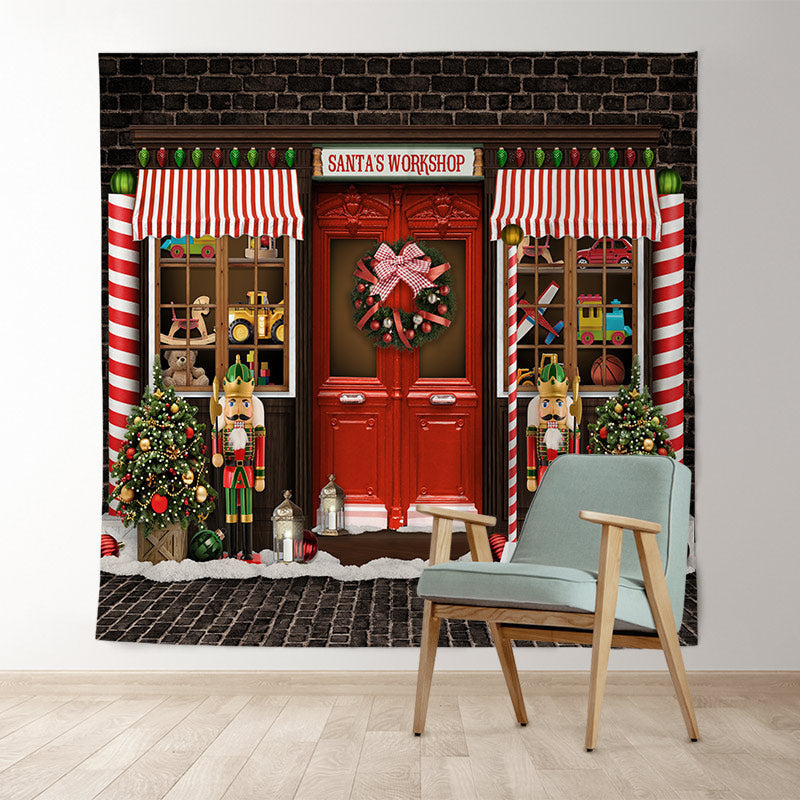 Lofaris Santas Workshop Theme Holiday Merry Christmas Backdrop