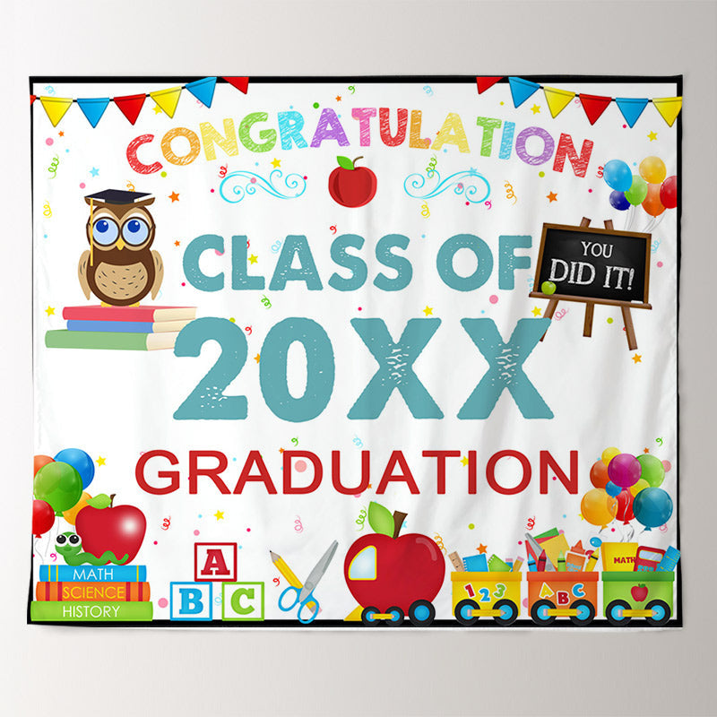 Lofaris Personalized School Elements Congratulation Backdrop